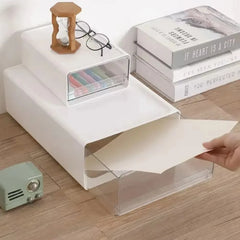 Desktop Storage Box Stacked Transparent High-capacity Organizer