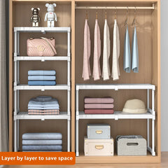 Adjustable Wardrobe Storage Shelves Bedroom Closet