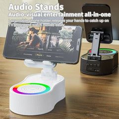 Cell Phone Holder Stand With LDE Light Bluetooth Speaker
