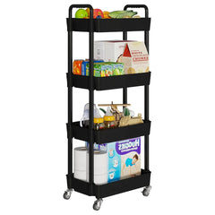 Kitchen movable trolley storage rack