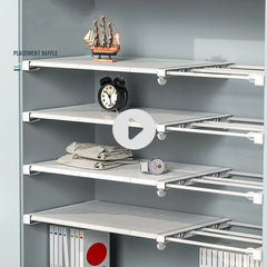 Adjustable Closet Organizer Storage Shelf Wall Mounted Kitchen