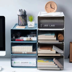 Desktop Storage Box Stacked Transparent High-capacity Organizer