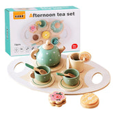 Wooden Afternoon Tea Set Toy Pretend Play