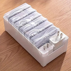 Cable Organizer Storage Box Set Durable Plastic