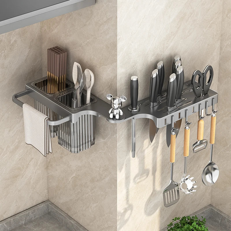 Knife rack, storage shelf, kitchen wall-mounted