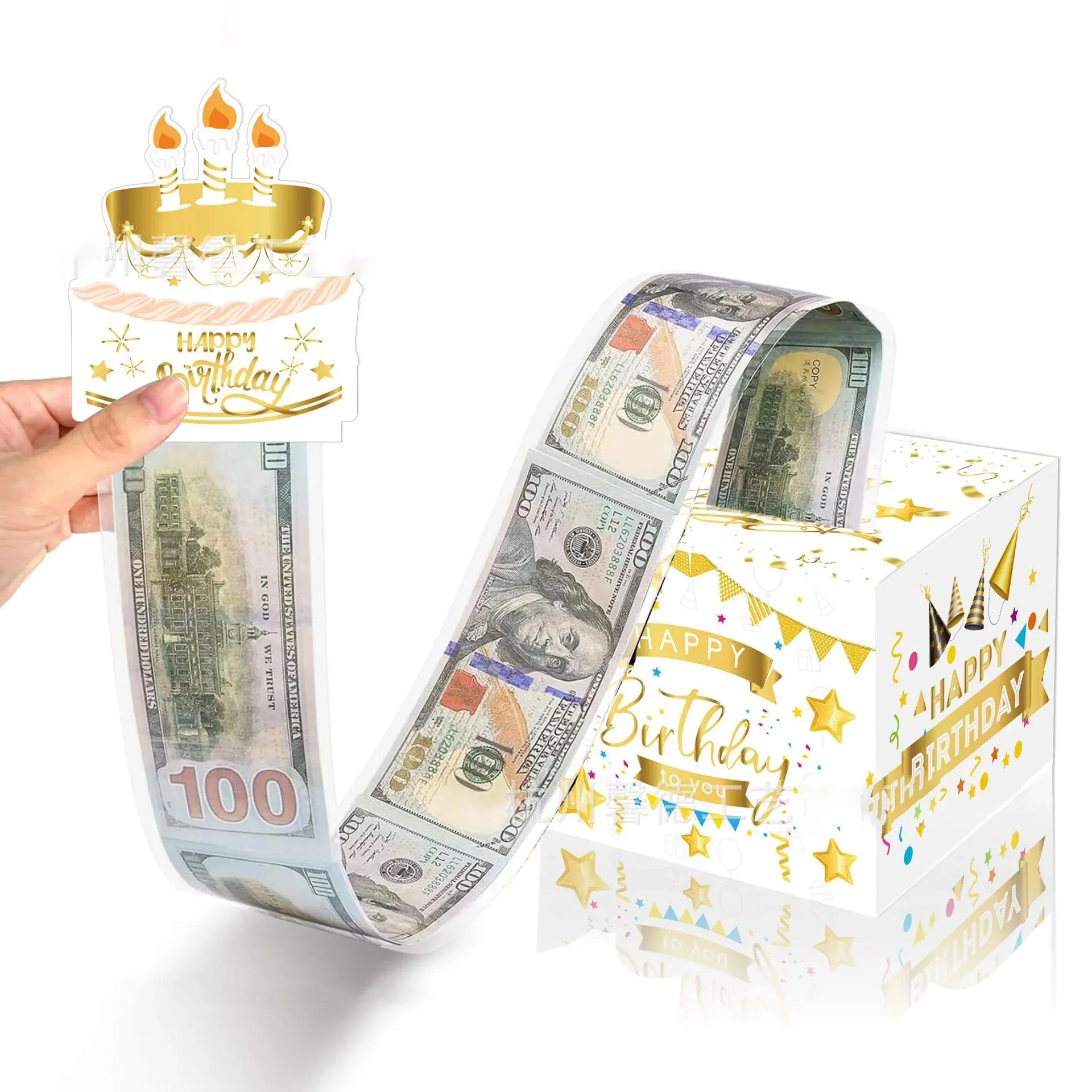 Birthday Cash Gift Box with Cake Card Funny Pumping