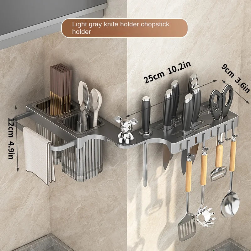 Knife rack, storage shelf, kitchen wall-mounted