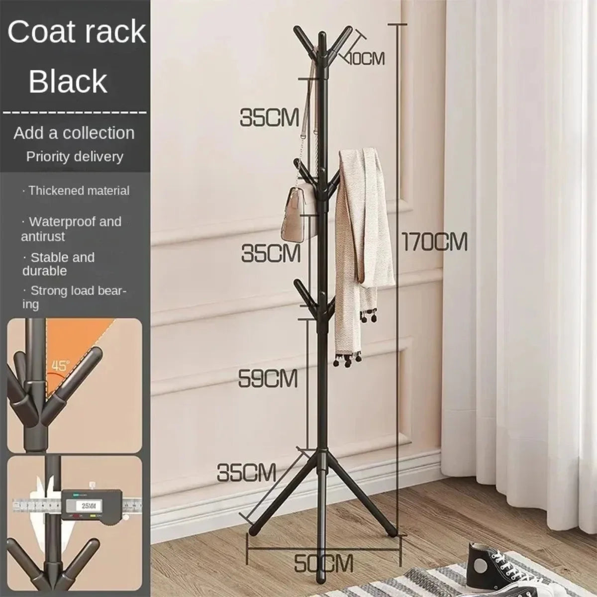Clothes and Hats Rack Floor To Floor Bedroom