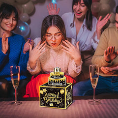 Birthday Cash Gift Box with Cake Card Funny Pumping