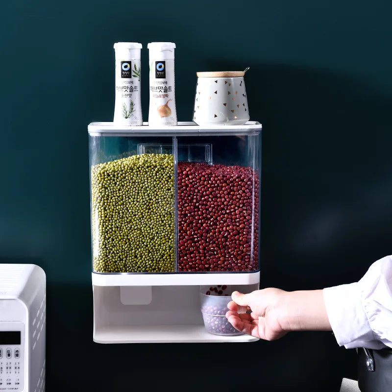 Simple compartmented grain can storage box