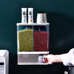 Simple compartmented grain can storage box