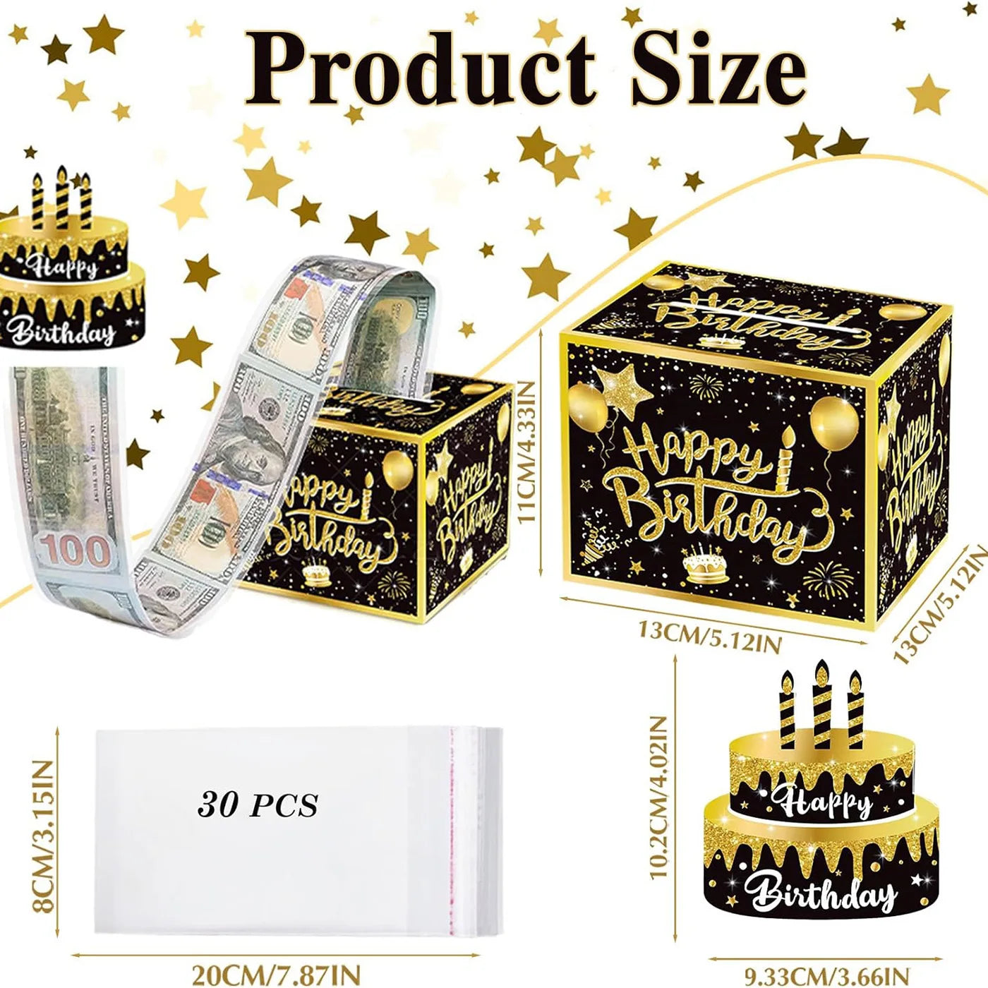 Birthday Cash Gift Box with Cake Card Funny Pumping