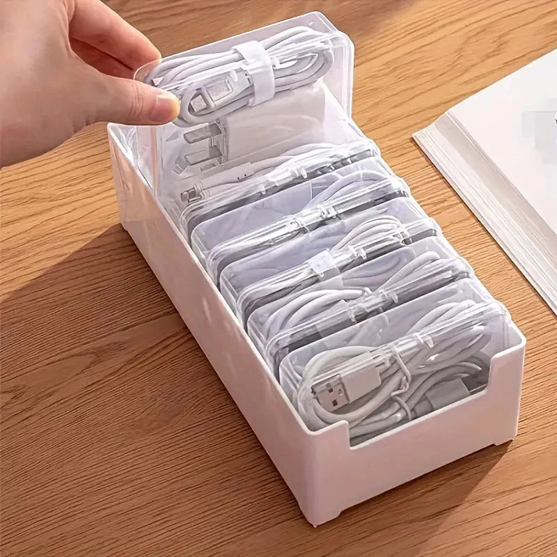 Cable Organizer Storage Box Set Durable Plastic