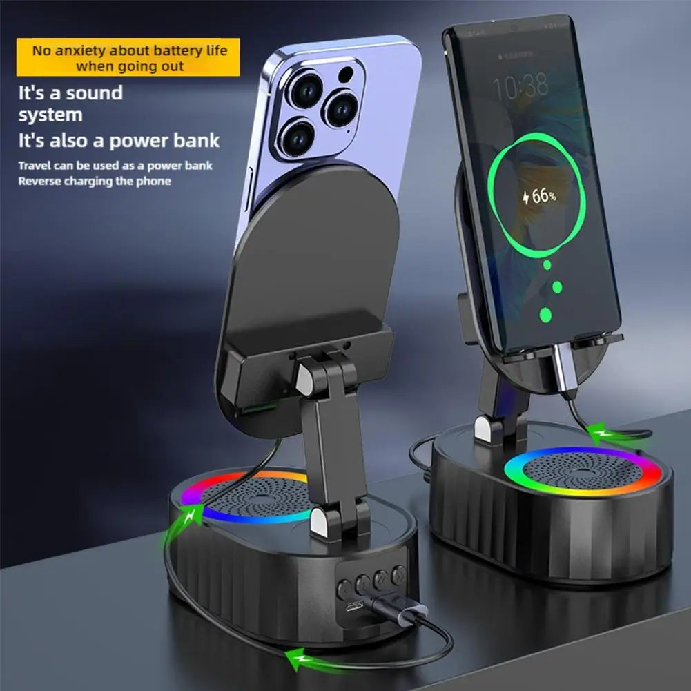 Induction Speaker Mobile Phone Holder Adjustable RGB Light