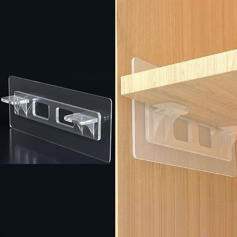 Punch Free Shelf Support Pegs Self Adhesive Shelves Clip
