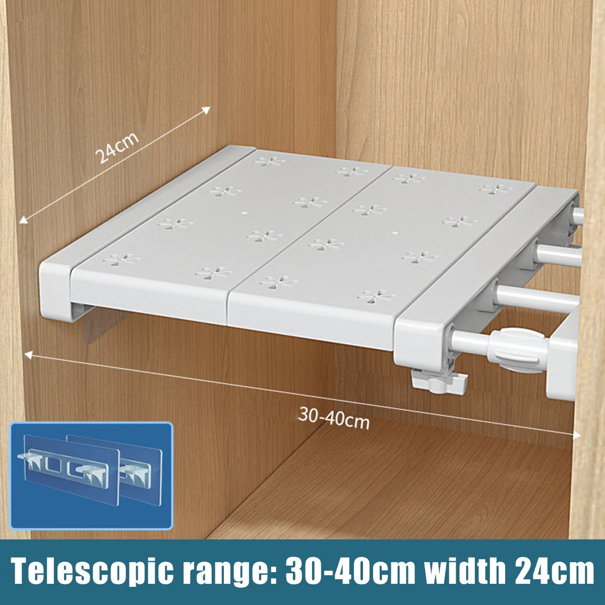 Adjustable Closet Shelf Kitchen Extendable Storage