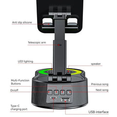 Cell Phone Holder Stand With LDE Light Bluetooth Speaker