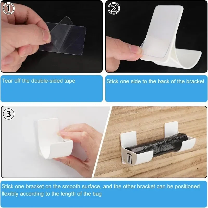 Trash Bags Shelf Holder Wall Mounted Plastic Bag Film Container