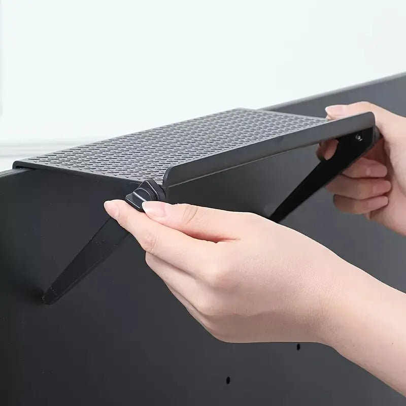 Adjustable Storage Rack At The Top Of The TV Screen