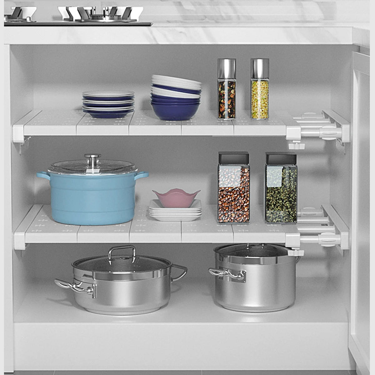 Adjustable Closet Shelf Kitchen Extendable Storage