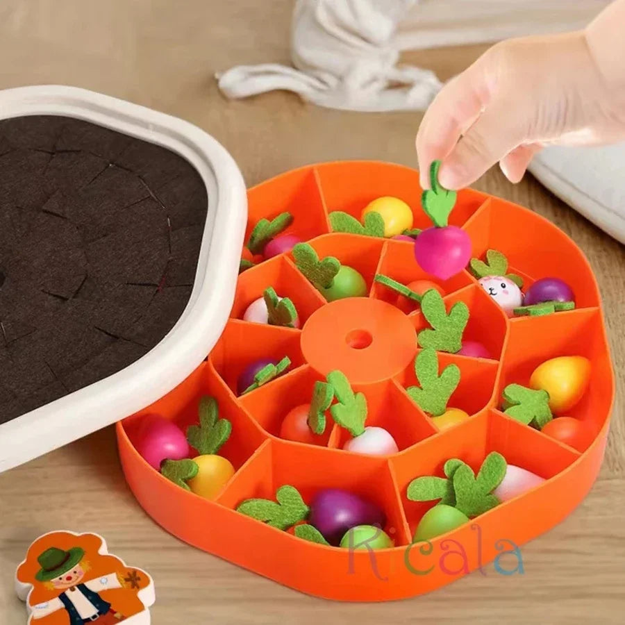 Pull Carrot Set Counting Discouvery Toys For Kids Learning