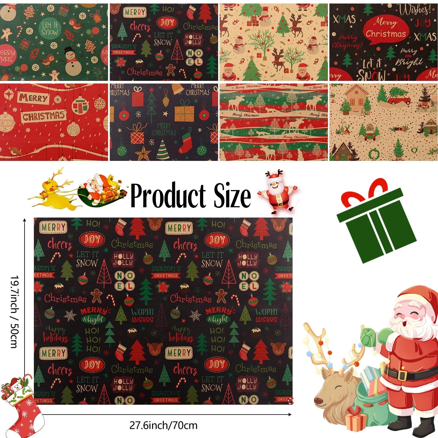 Christmas Gift Wrapping Papers DIY Craft Vintage