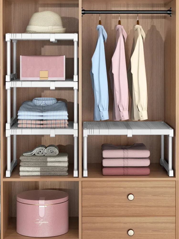 Adjustable Wardrobe Storage Shelves Bedroom Closet